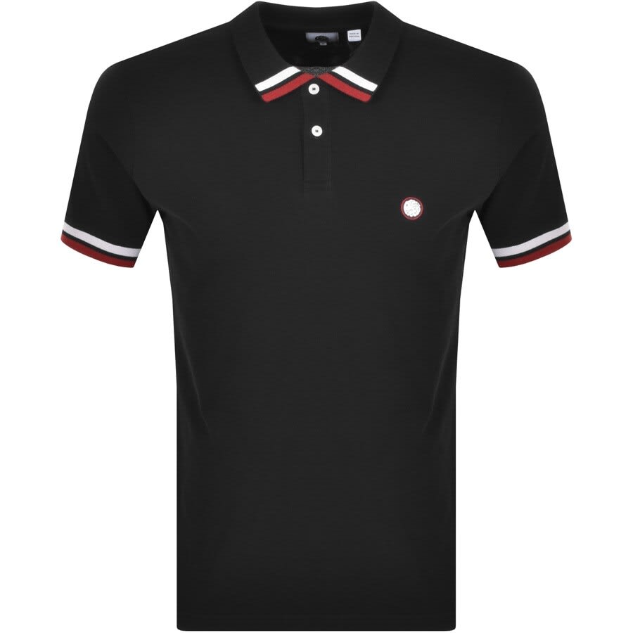 Alternative Image for ProductPretty Green Tipped Polo T Shirt Black1