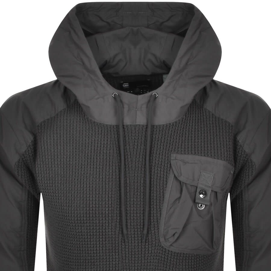 Alternative Image for ProductG Star Raw Woven Mix Knit Jumper Grey2