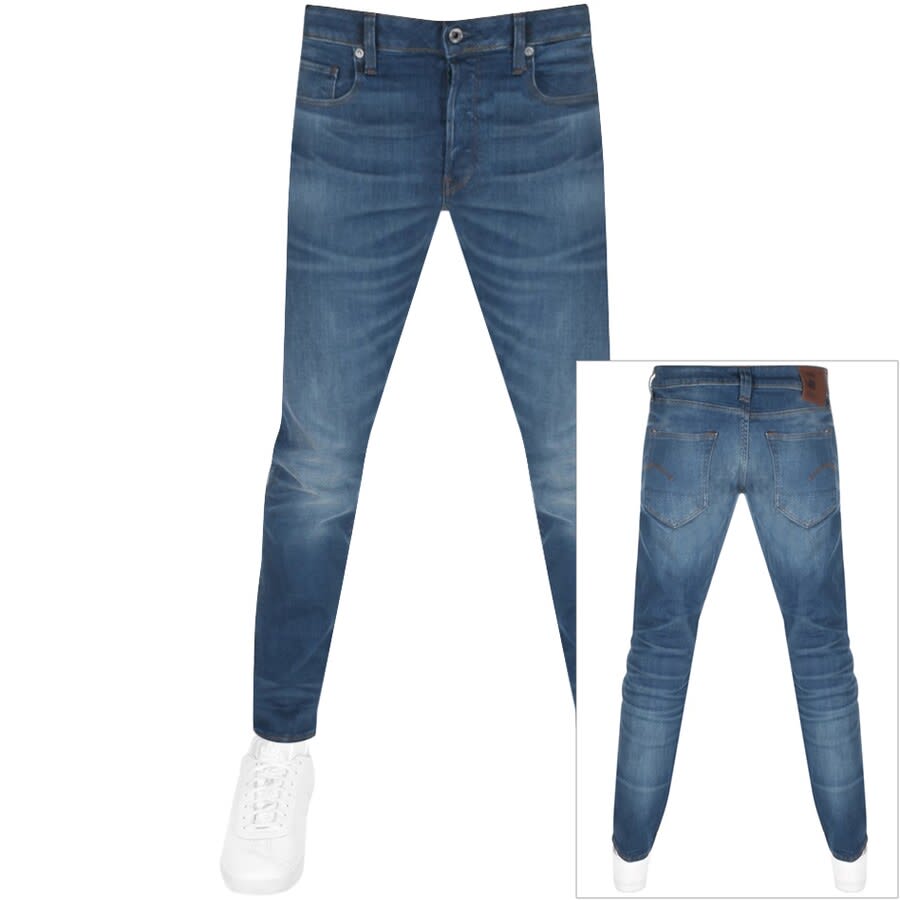G Star Raw 3301 Jeans Mid Wash Blue | Mainline Menswear United States