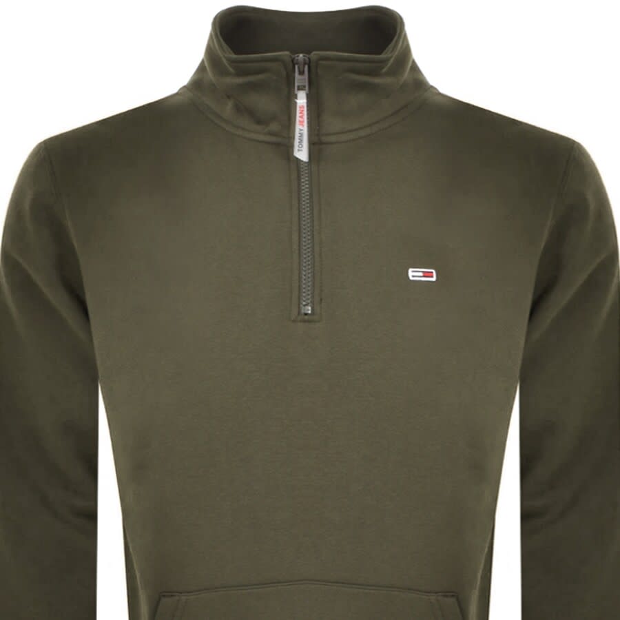 Alternative Image for ProductTommy Jeans Half Zip Mock Neck Sweatshirt Green2
