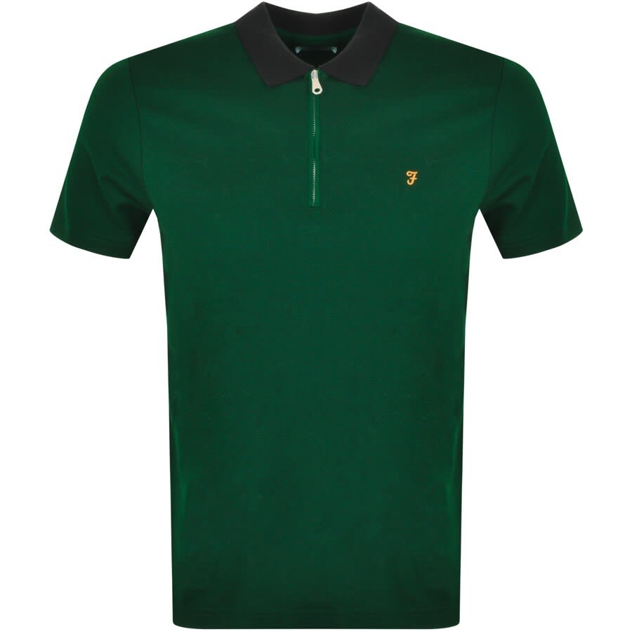 Alternative Image for ProductFarah Vintage Asher Zip Polo T Shirt Green1