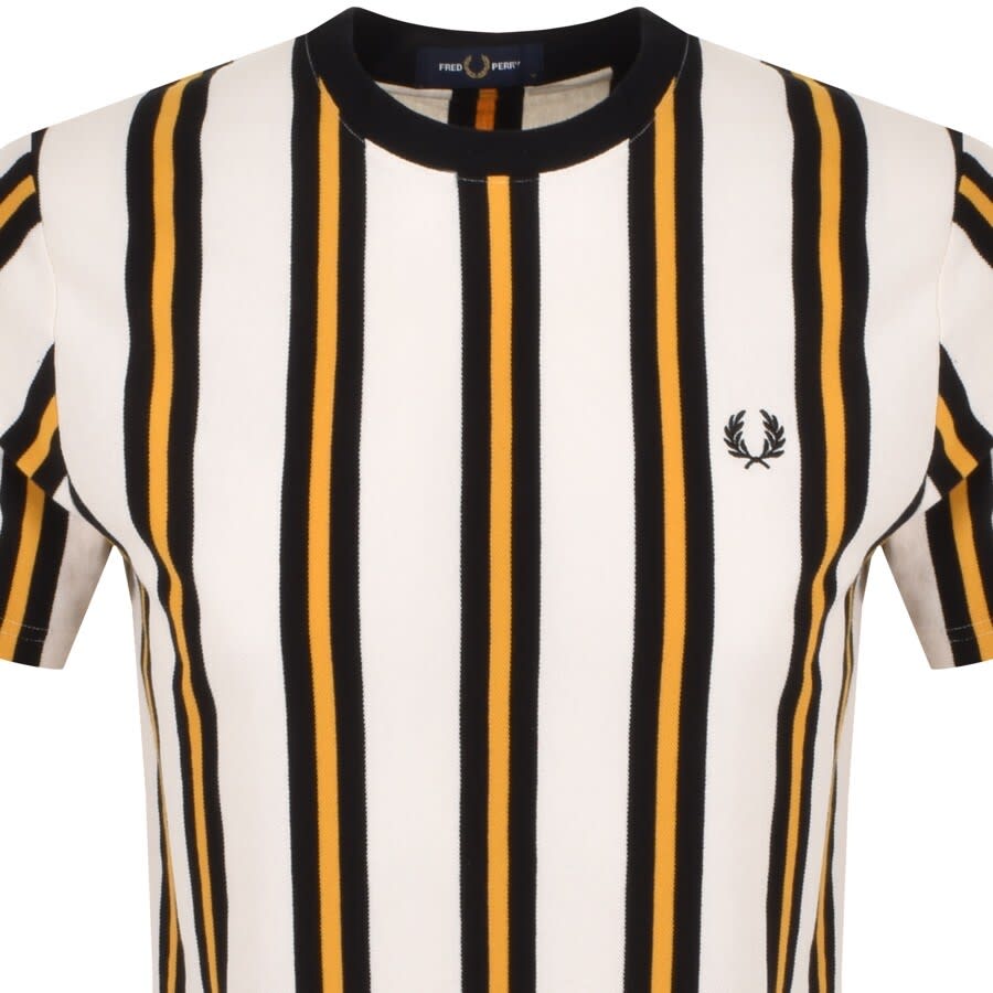 Alternative Image for ProductFred Perry Vertical Stripe T Shirt Cream2