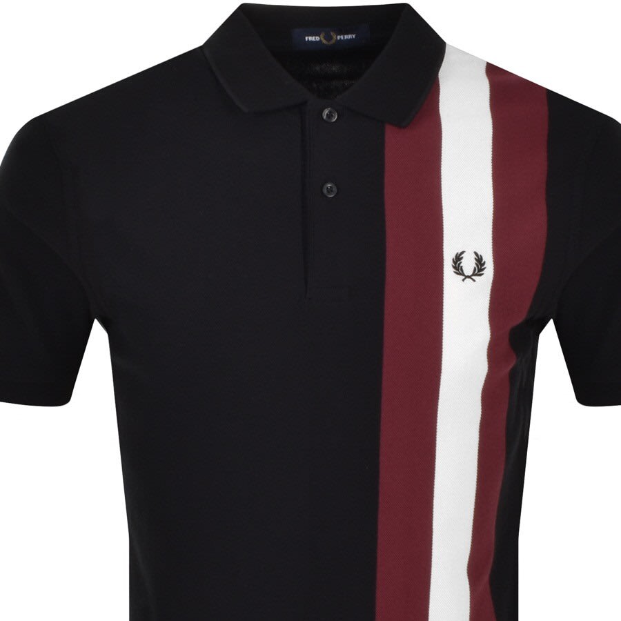 Alternative Image for ProductFred Perry Bold Striped Polo T Shirt Black2