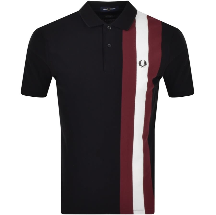 Alternative Image for ProductFred Perry Bold Striped Polo T Shirt Black1