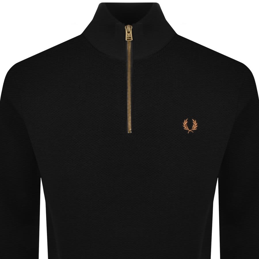 Alternative Image for ProductFred Perry Half Zip Textured Knit Jumper Black2
