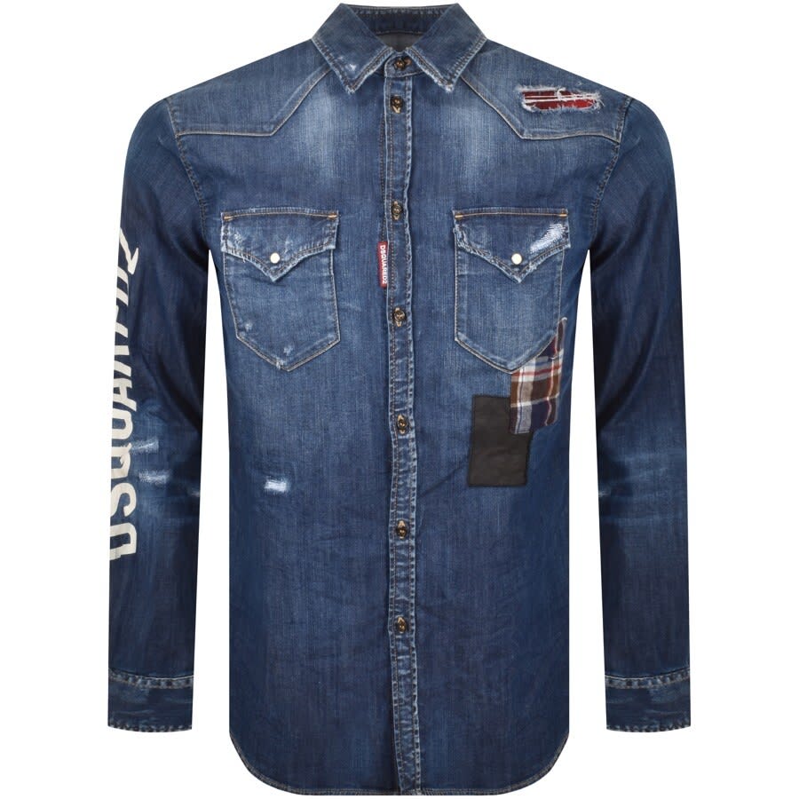 Alternative Image for ProductDSQUARED2 Patch Dan Denim Shirt Blue1