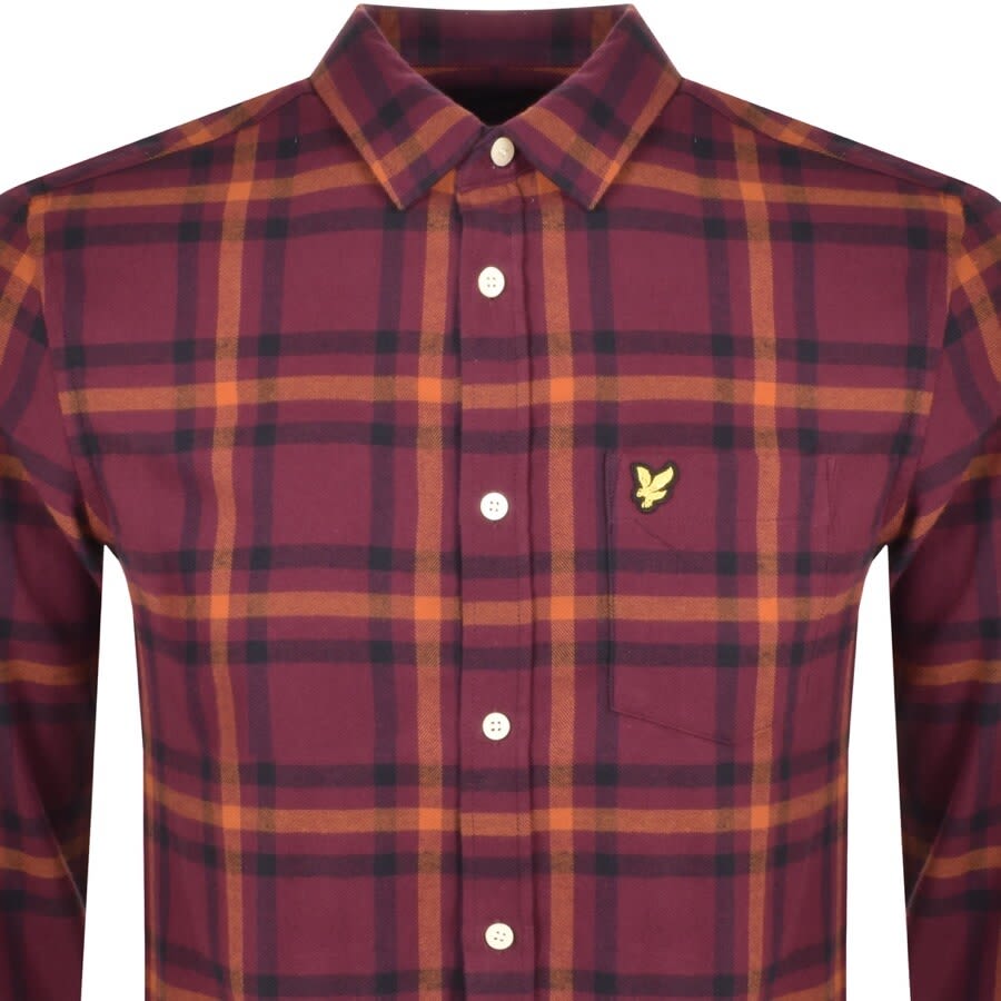 Alternative Image for ProductLyle And Scott Check Flannel Shirt Burgundy2