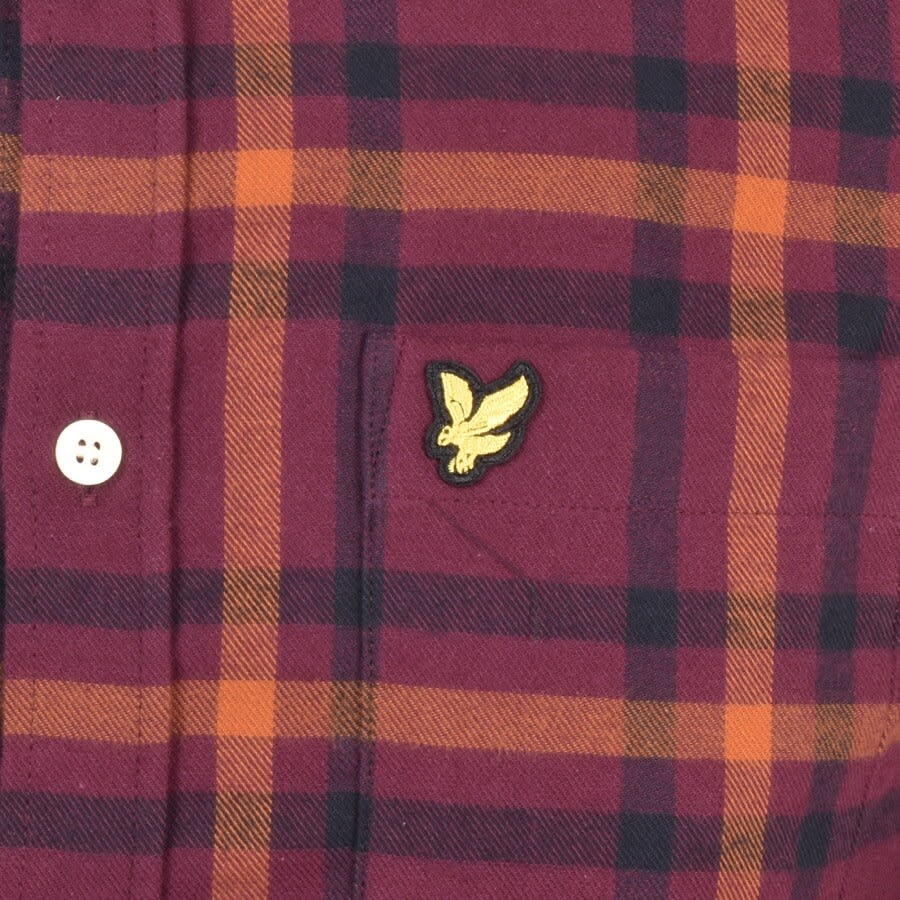 Alternative Image for ProductLyle And Scott Check Flannel Shirt Burgundy3