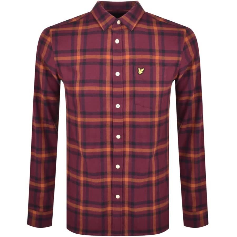Alternative Image for ProductLyle And Scott Check Flannel Shirt Burgundy1