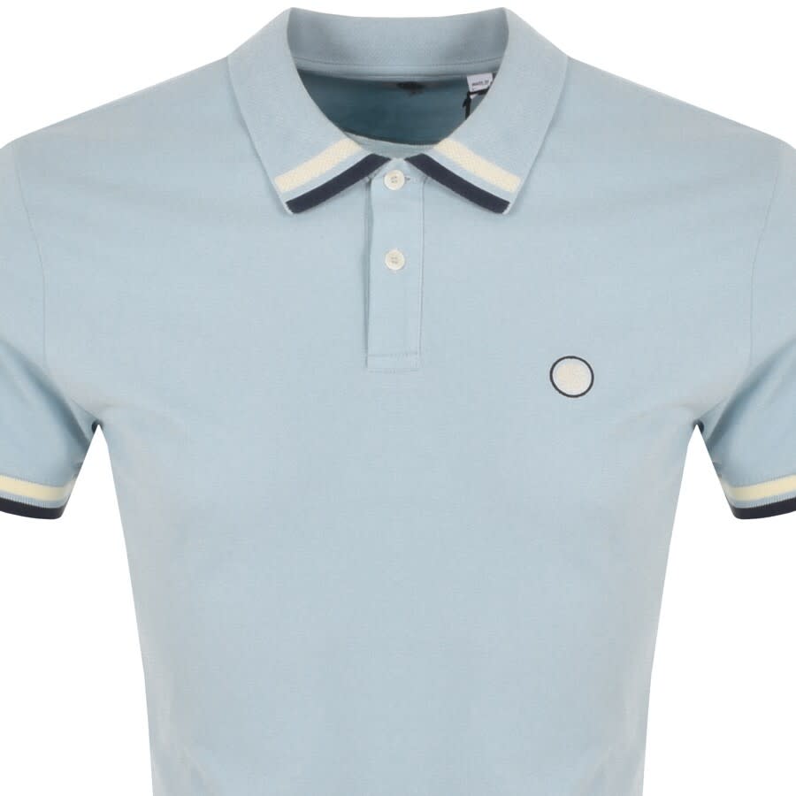 Alternative Image for ProductPretty Green Tipped Polo T Shirt Blue2