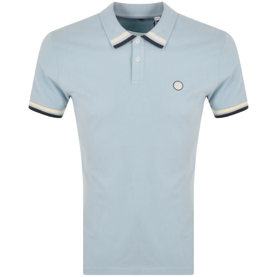 Alternative Image for ProductPretty Green Tipped Polo T Shirt Blue1