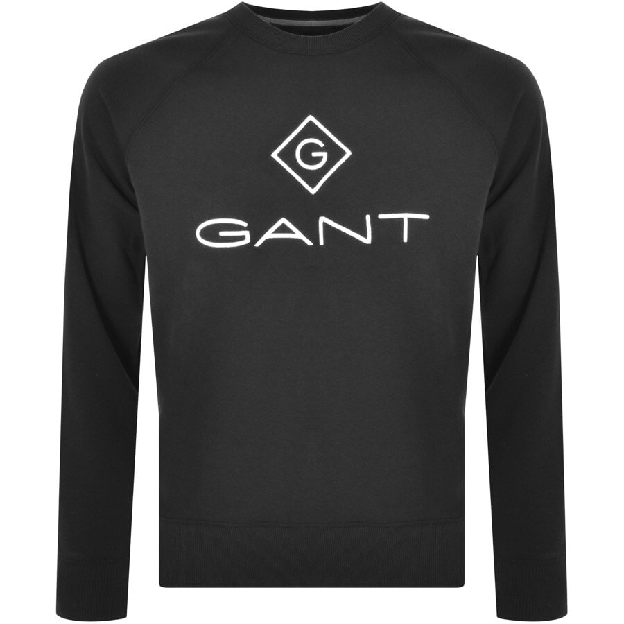 Alternative Image for ProductGant Logo Crew Neck Logo Sweatshirt Black1