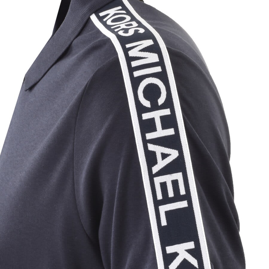 Alternative Image for ProductMichael Kors Half Zip Tape Polo T Shirt Navy3
