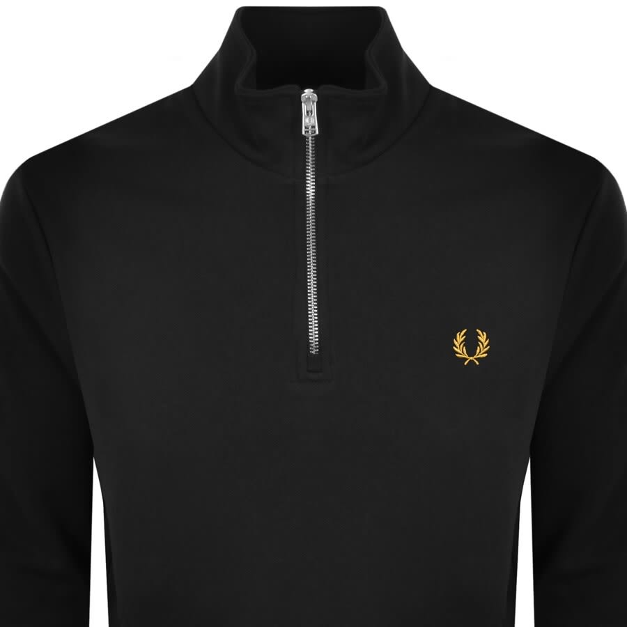 Alternative Image for ProductFred Perry Half Zip Sweatshirt Black2