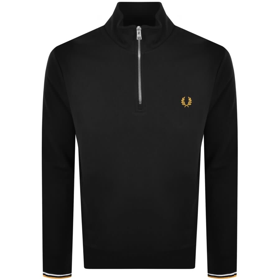Alternative Image for ProductFred Perry Half Zip Sweatshirt Black1