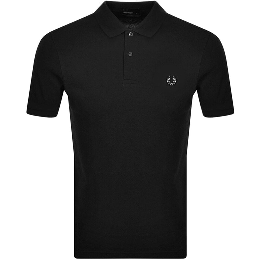 Fred Perry Plain Polo T Shirt Black | Mainline Menswear United States
