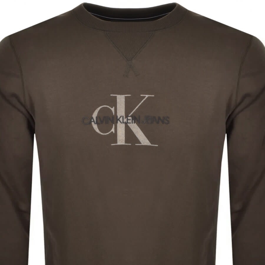 Alternative Image for ProductCalvin Klein Jeans Monogram Flock Crew Sweatshirt2
