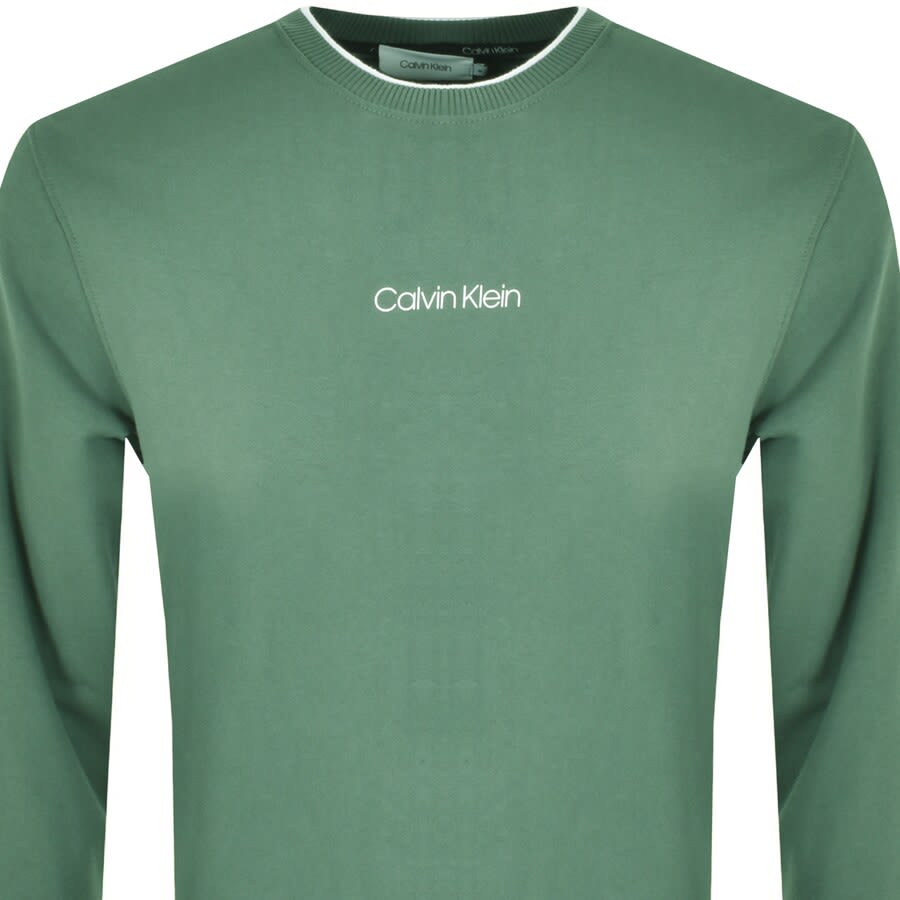 Alternative Image for ProductCalvin Klein Logo Crew Neck Sweatshirt Green2