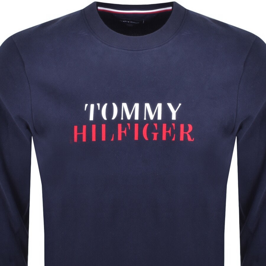 Alternative Image for ProductTommy Hilfiger Logo Crew Neck Sweatshirt Navy2