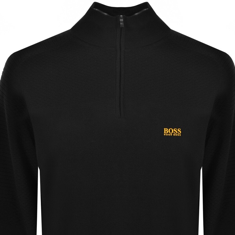 Alternative Image for ProductBOSS Zenard Half Zip Knitted Jumper Black2