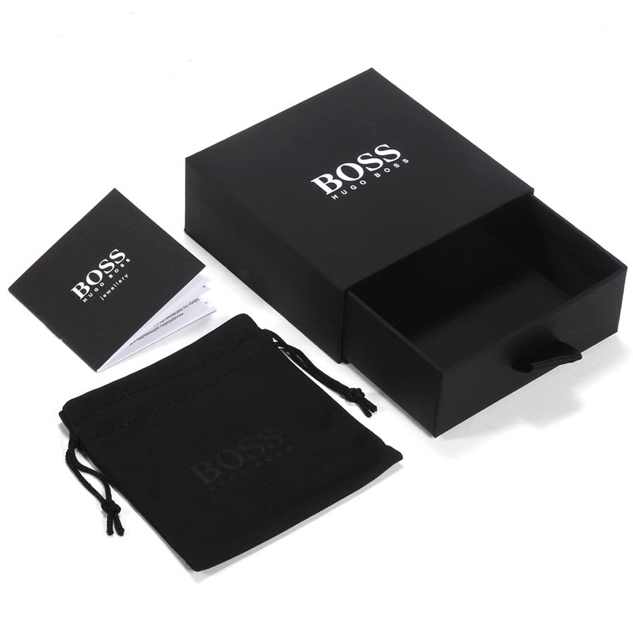 Alternative Image for ProductBOSS Braided Leather Bracelet Black3