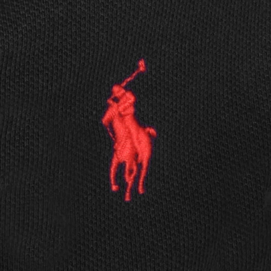 Black long sleeve polo shirt with red horse store