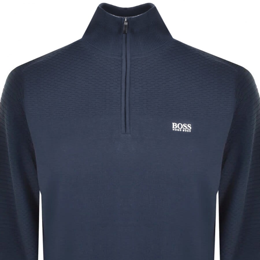 Alternative Image for ProductBOSS Zenard Half Zip Knitted Jumper Navy2