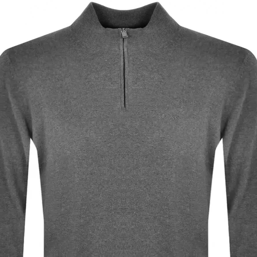 Alternative Image for ProductBOSS Padro L Half Zip Knit Jumper Grey2
