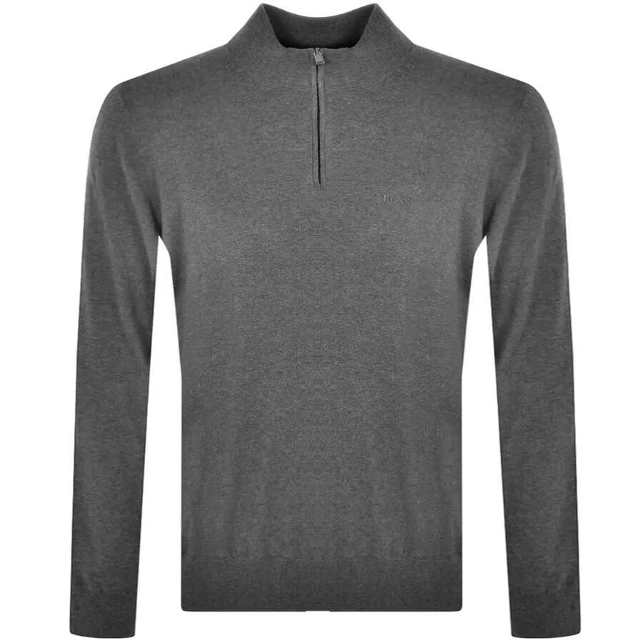 Alternative Image for ProductBOSS Padro L Half Zip Knit Jumper Grey1