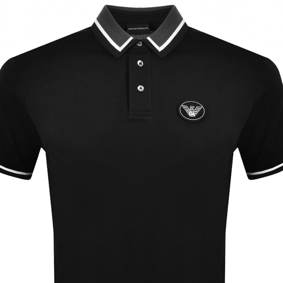 Alternative Image for ProductEmporio Armani Short Sleeved Polo T Shirt Black2