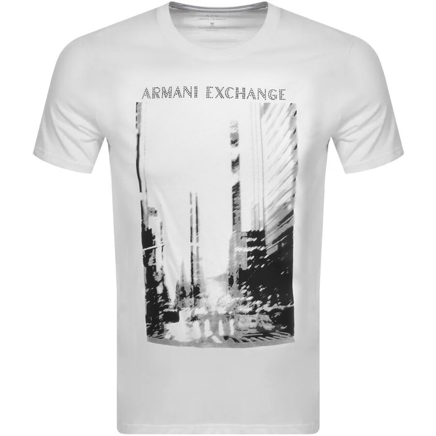 Alternative Image for ProductArmani Exchange Crew Neck Logo T Shirt White1