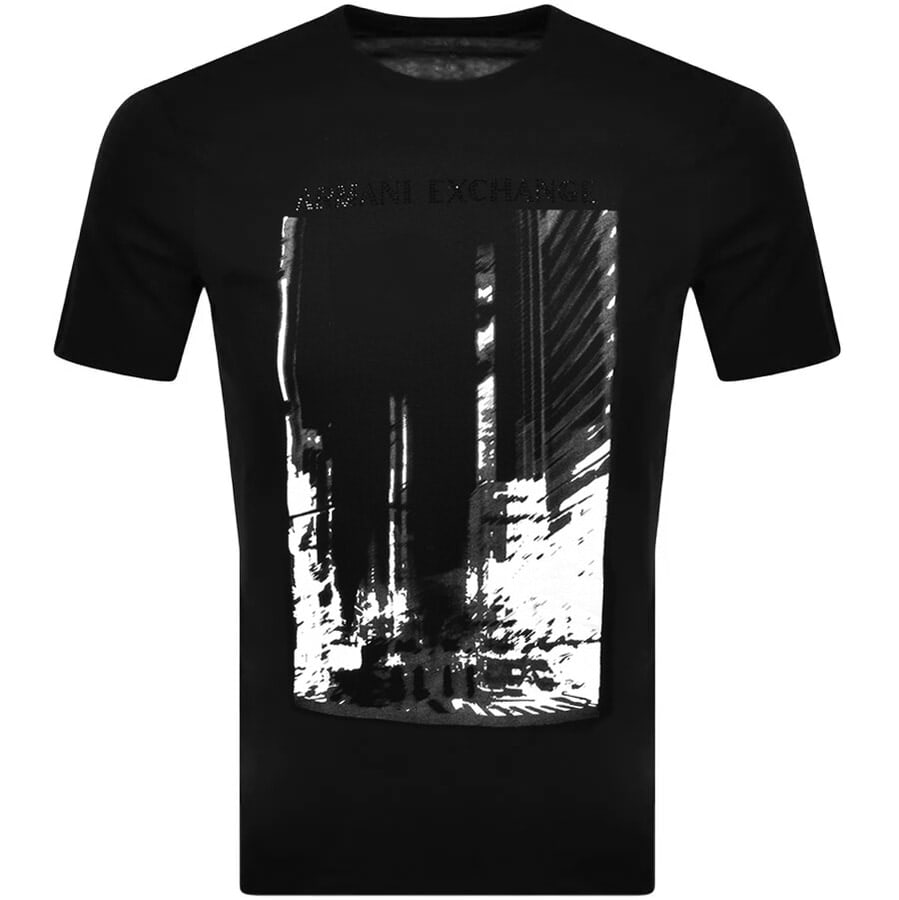 Alternative Image for ProductArmani Exchange Crew Neck Logo T Shirt Black1