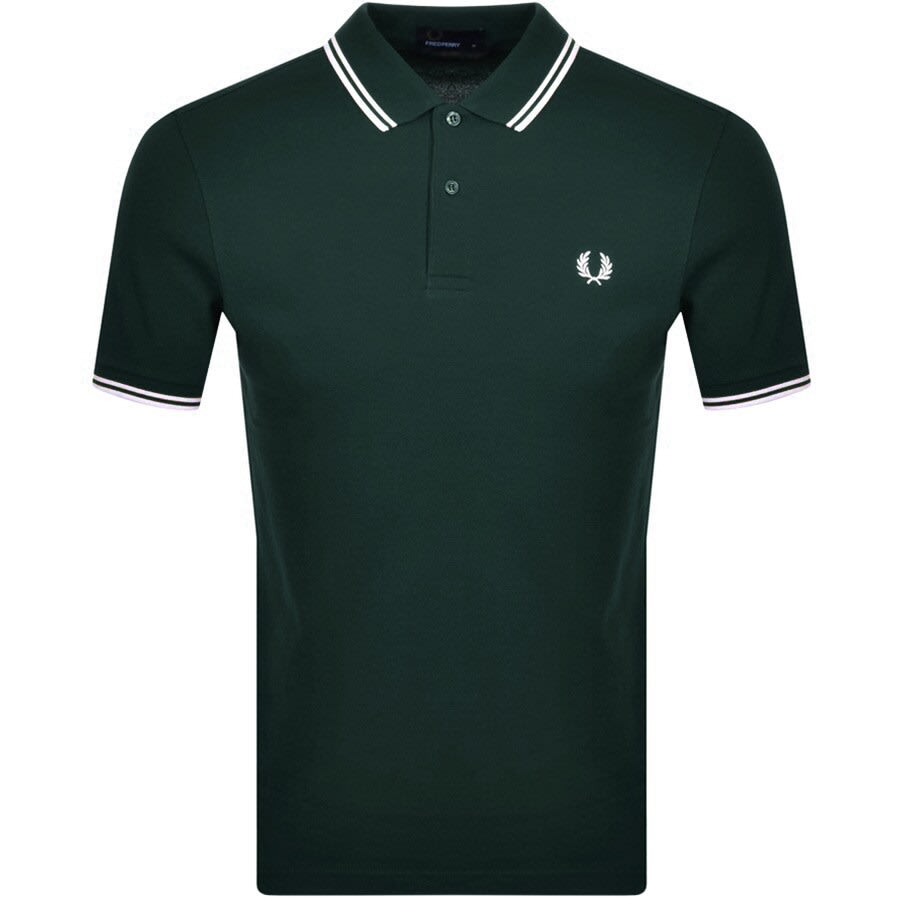Van hen verontschuldiging halen Fred Perry Twin Tipped Polo T Shirt Green | Mainline Menswear United States