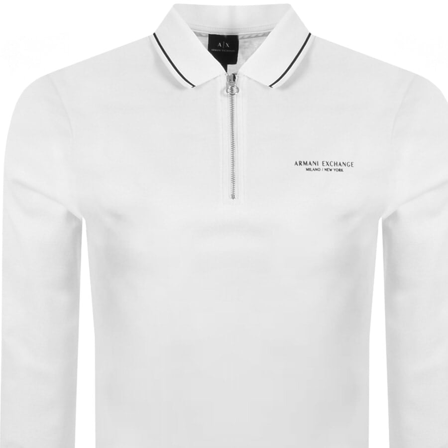 Alternative Image for ProductArmani Exchange Long Sleeve Polo T Shirt White2