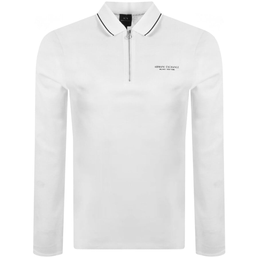 Alternative Image for ProductArmani Exchange Long Sleeve Polo T Shirt White1