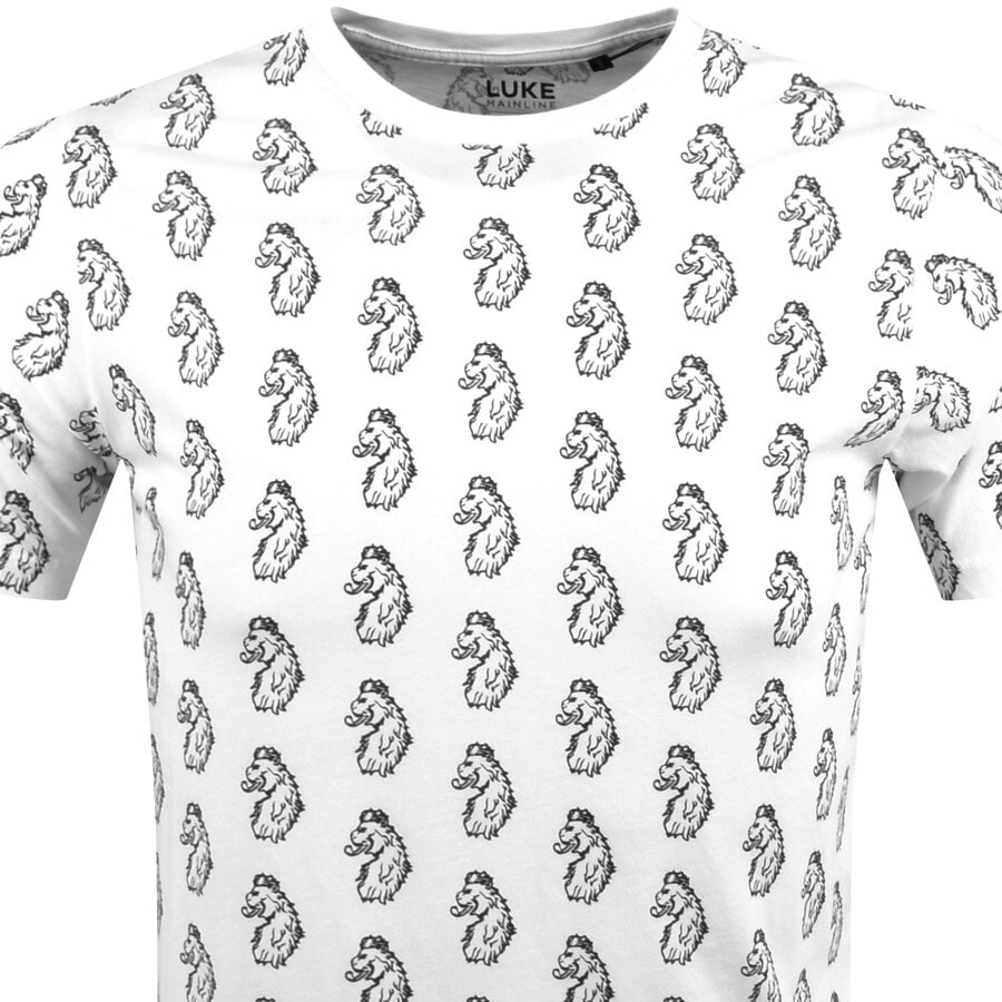 Alternative Image for ProductLuke 1977 Repeated Lion Head Logo T Shirt White2