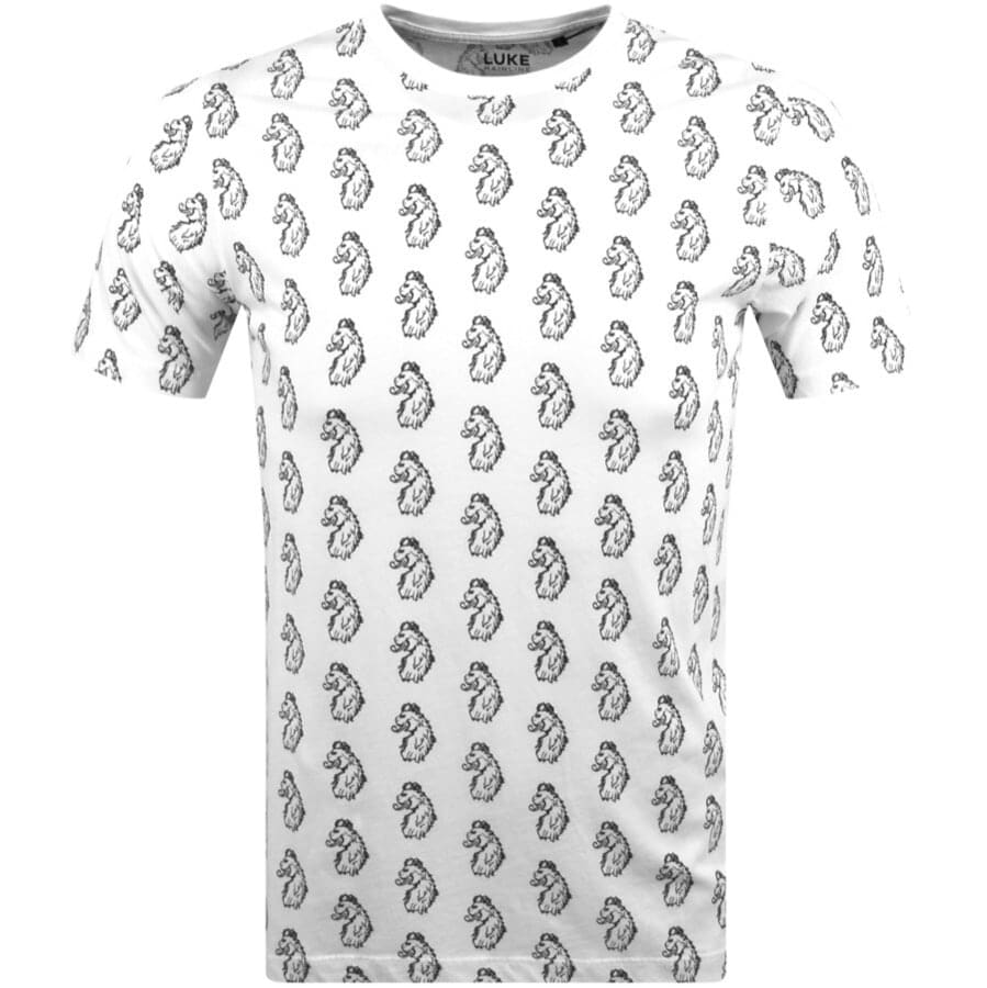 Alternative Image for ProductLuke 1977 Repeated Lion Head Logo T Shirt White1