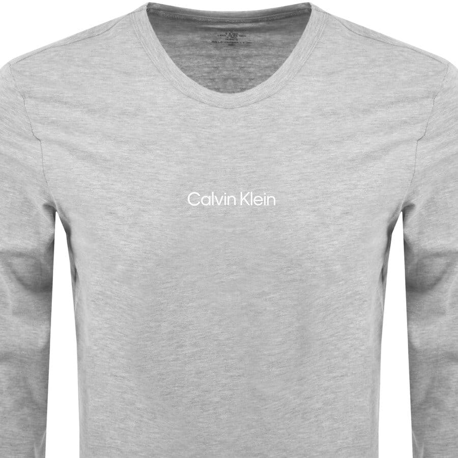 Alternative Image for ProductCalvin Klein Long Sleeve Logo T Shirt Grey2