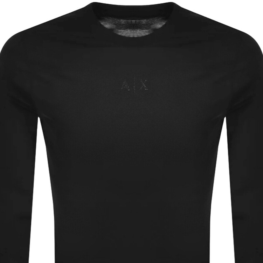Alternative Image for ProductArmani Exchange Long Sleeve Logo T Shirt Black2