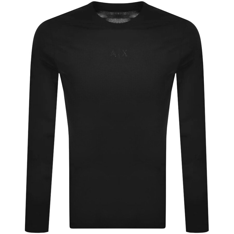 Alternative Image for ProductArmani Exchange Long Sleeve Logo T Shirt Black1
