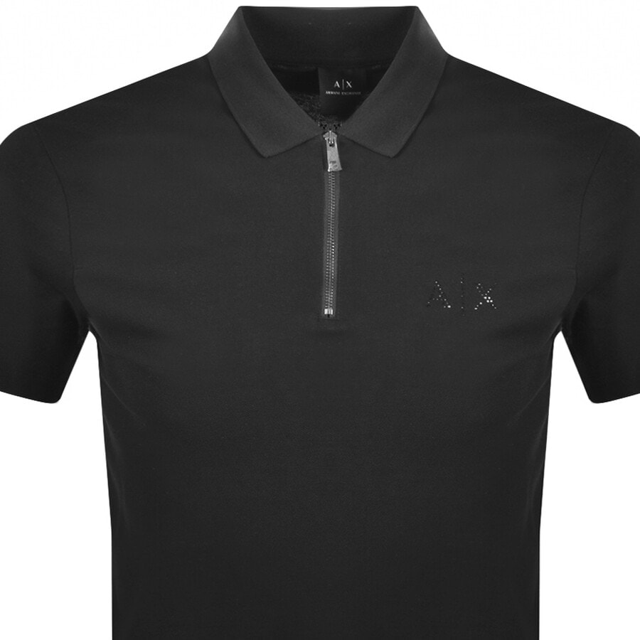 Alternative Image for ProductArmani Exchange Short Sleeved Polo T Shirt Black2