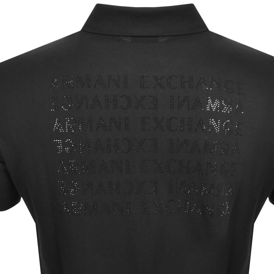 Alternative Image for ProductArmani Exchange Short Sleeved Polo T Shirt Black3