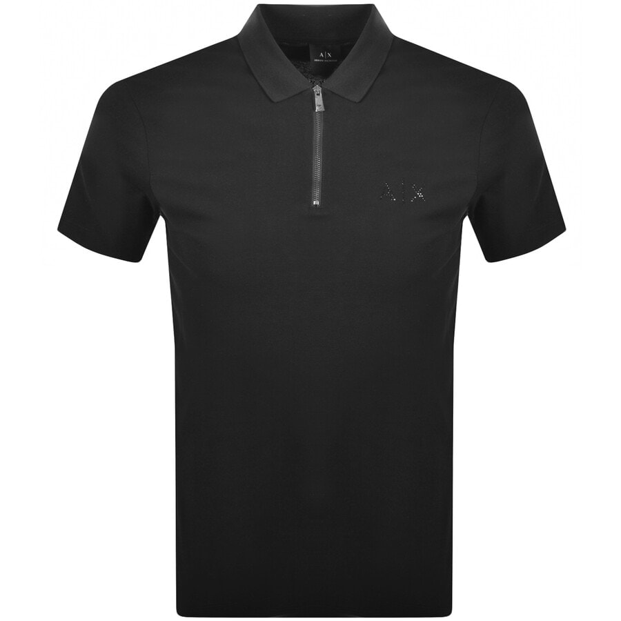 Alternative Image for ProductArmani Exchange Short Sleeved Polo T Shirt Black1