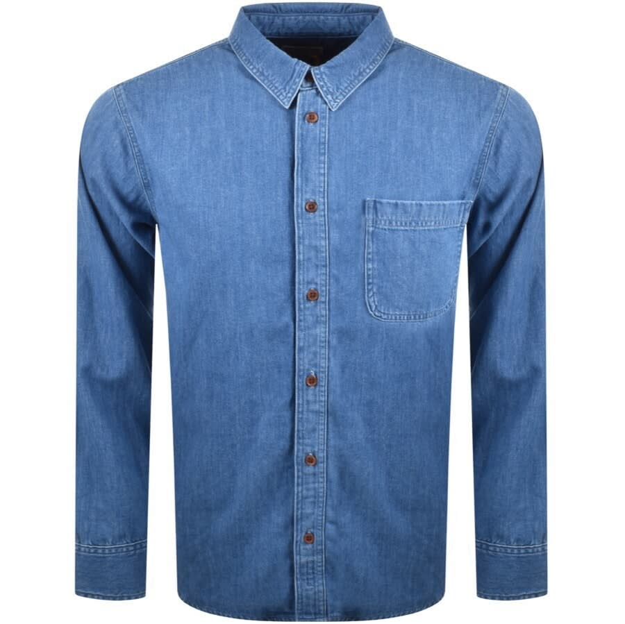 Alternative Image for ProductNudie Jeans Long Sleeved Denim Shirt Blue1
