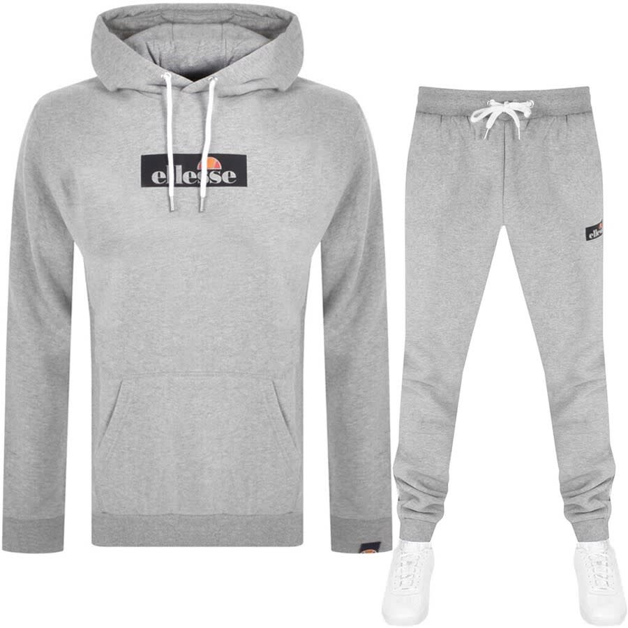 Alternative Image for ProductEllesse Seftoni Hooded Logo Tracksuit Grey1