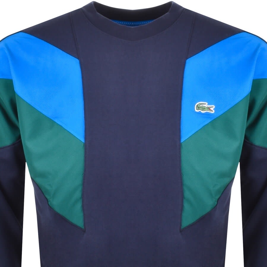 Alternative Image for ProductLacoste Crew Neck Colour Block Sweatshirt Navy2