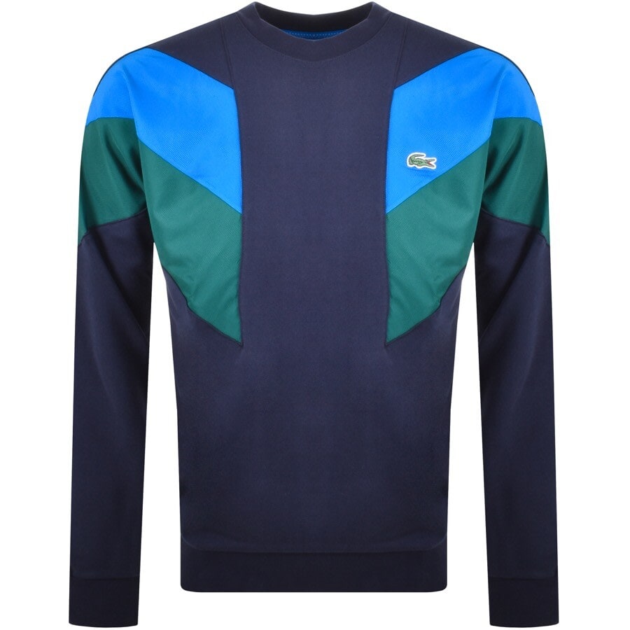 Alternative Image for ProductLacoste Crew Neck Colour Block Sweatshirt Navy1