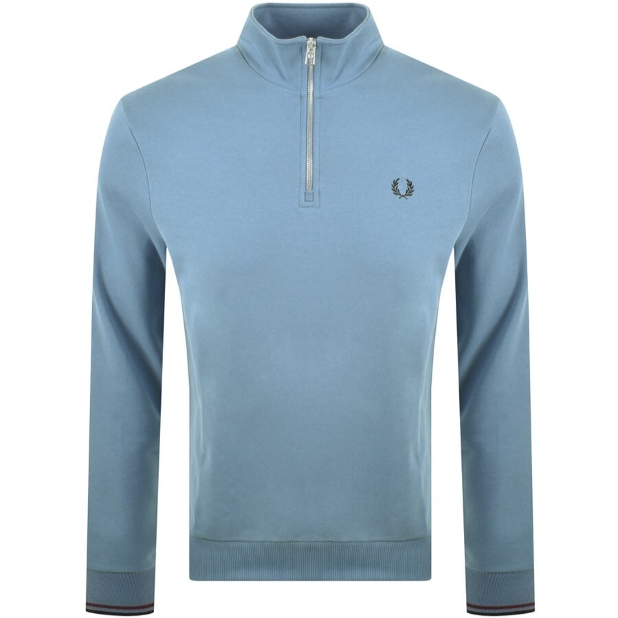 Alternative Image for ProductFred Perry Half Zip Sweatshirt Blue1