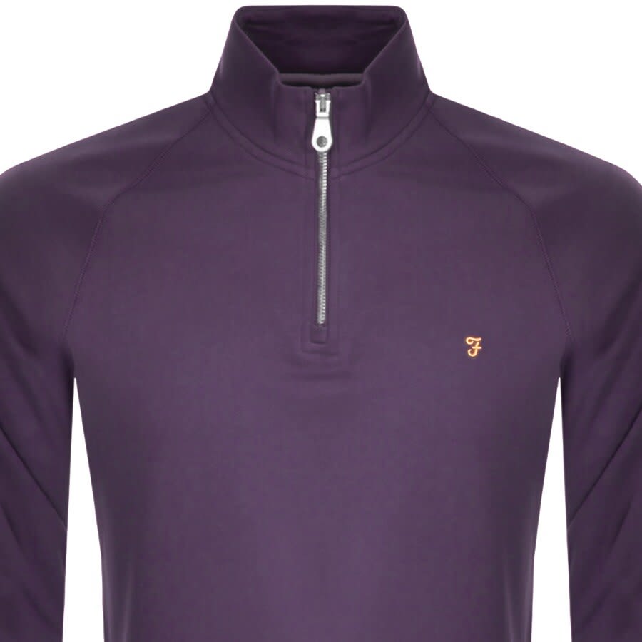 Alternative Image for ProductFarah Vintage Jim Half Zip Sweatshirt Purple2