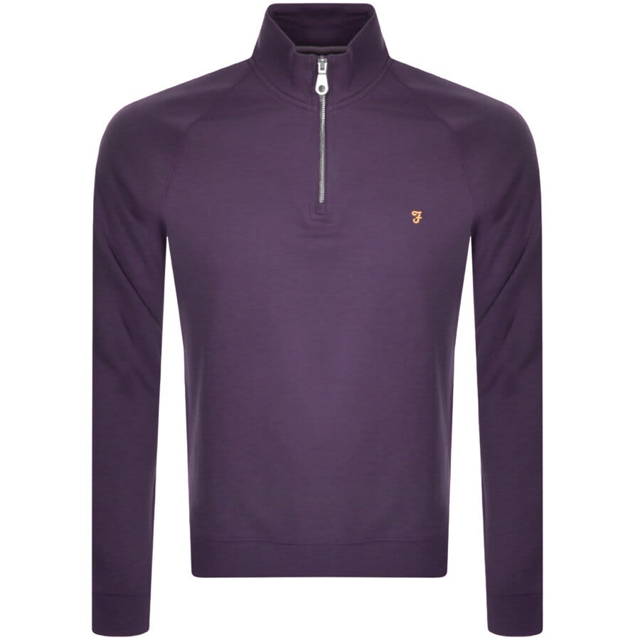Alternative Image for ProductFarah Vintage Jim Half Zip Sweatshirt Purple1